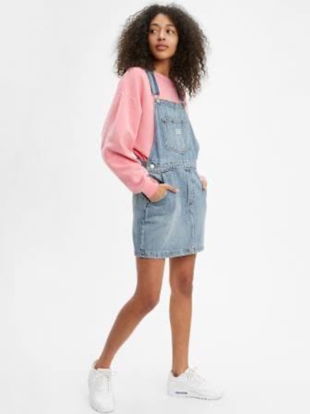 Levi's Norah Skirtall Denim Mini Overall Dress